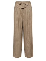 PixieGirl Petite Brown Check Wide Leg 100% Cotton Trousers - Image 5 of 5