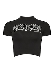 Черный - PixieGirl Petite Athletics T-Shirt - Image 5 of 5