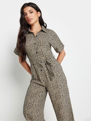 PixieGirl Petite Animal Print Short Sleeve Jumpsuit - Imagen 1 de 5