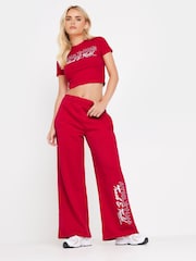 PixieGirl Petite Red Athletics Wide Leg Joggers - Image 4 of 5