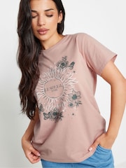 PixieGirl Petite Blush Pink Slogan Short Sleeve 100% Cotton T-Shirt - Image 4 of 5