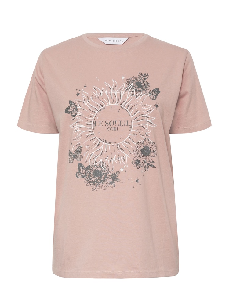 PixieGirl Petite Blush Pink Slogan Short Sleeve 100% Cotton T-Shirt - Image 5 of 5
