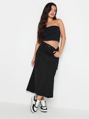 PixieGirl Petite Black 100% Cotton Cargo Maxi Skirt - Image 1 of 5