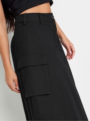 PixieGirl Petite Black 100% Cotton Cargo Maxi Skirt - Image 3 of 5