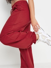 Vermelho - Calça jogger PixieGirl Petite Cuff Detail de perna larga 100% algodão - Imagem 9 de 11