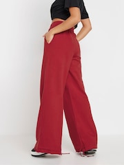 PixieGirl Petite Red Cuff Detail Wide Leg 100% Cotton Joggers - Image 3 of 6