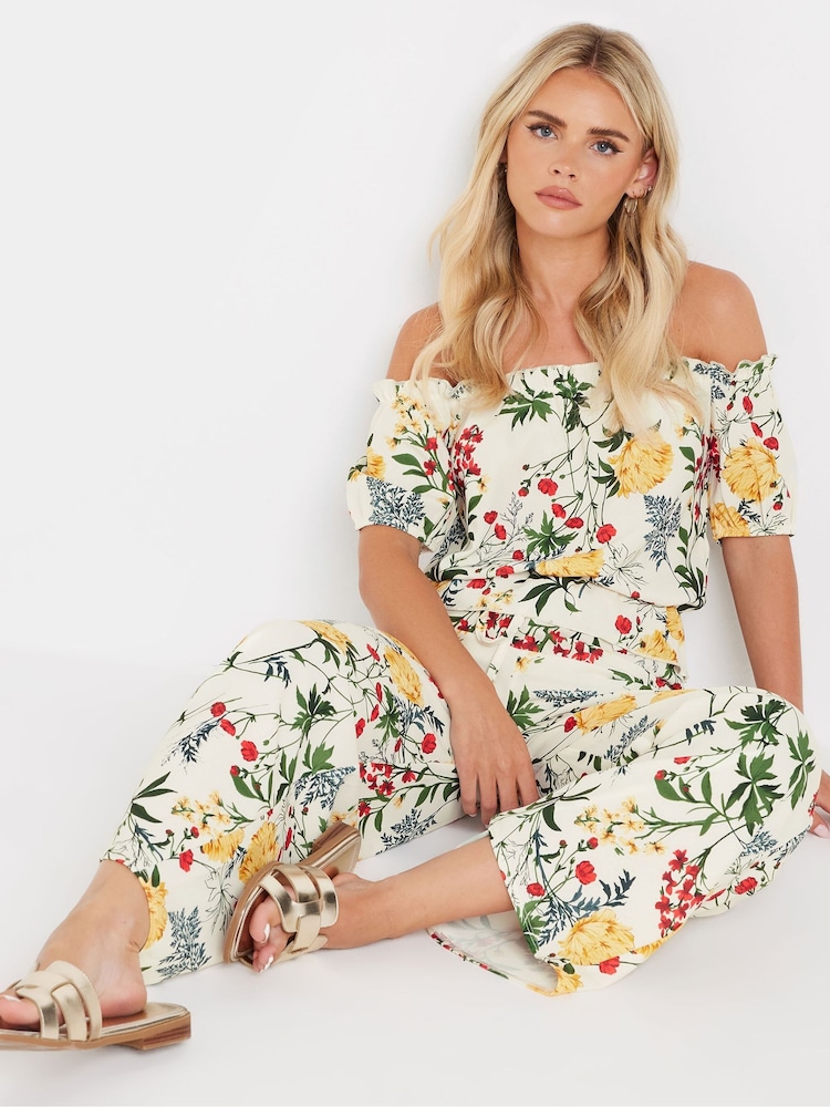 PixieGirl Petite White Bardot Top - Image 1 of 5
