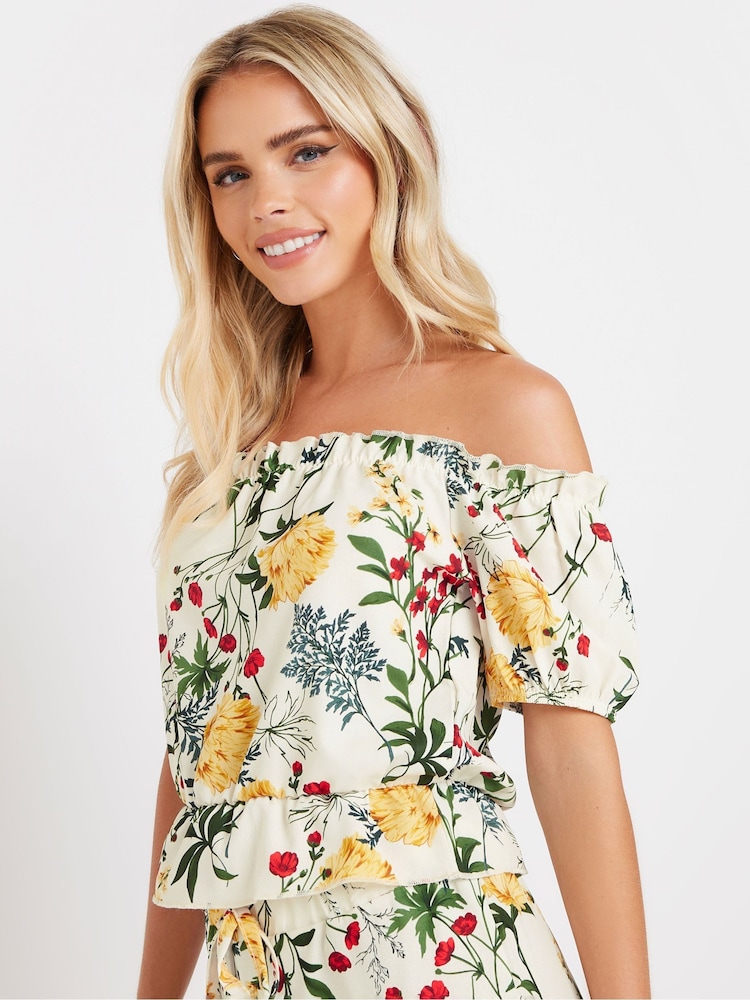 PixieGirl Petite White Bardot Top - Image 2 of 5
