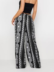 PixieGirl Petite Black Mono Wide Leg Trousers - Image 3 of 5