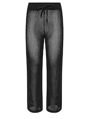 PixieGirl Petite Black Crochet Wide Leg Trousers - Image 5 of 5