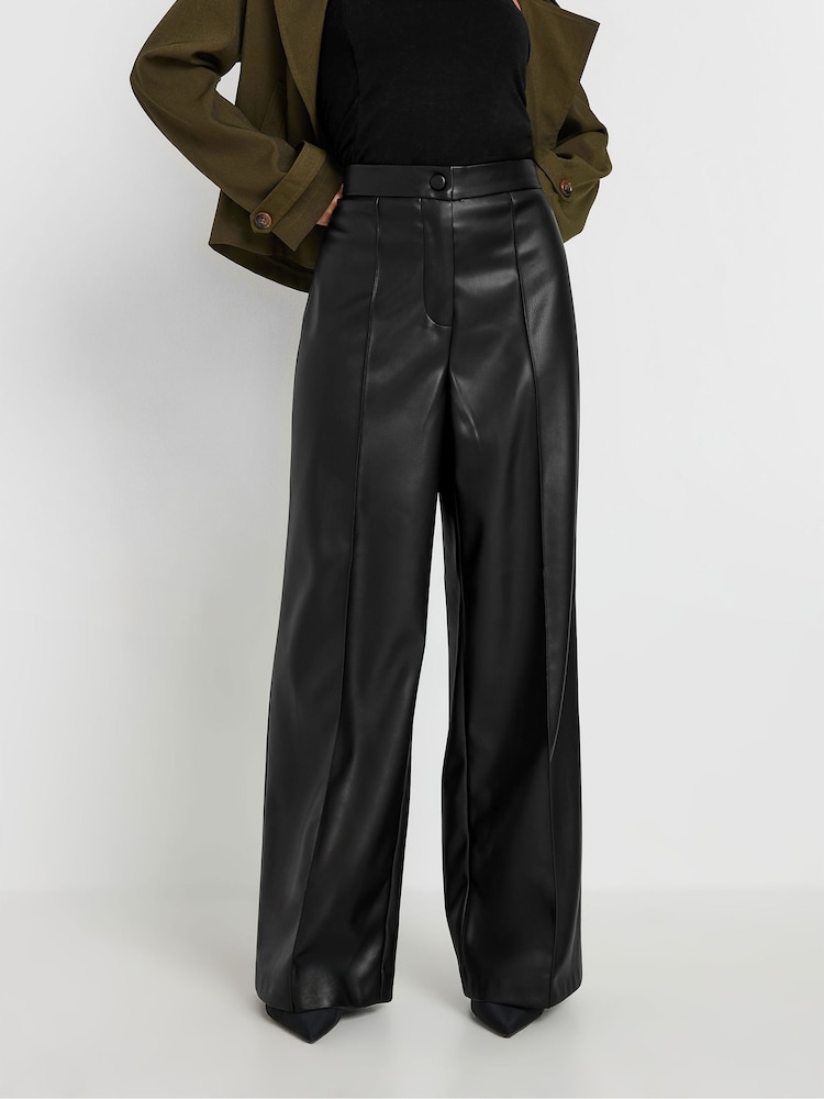 PixieGirl Petite Black PU Trousers - Image 2 of 5