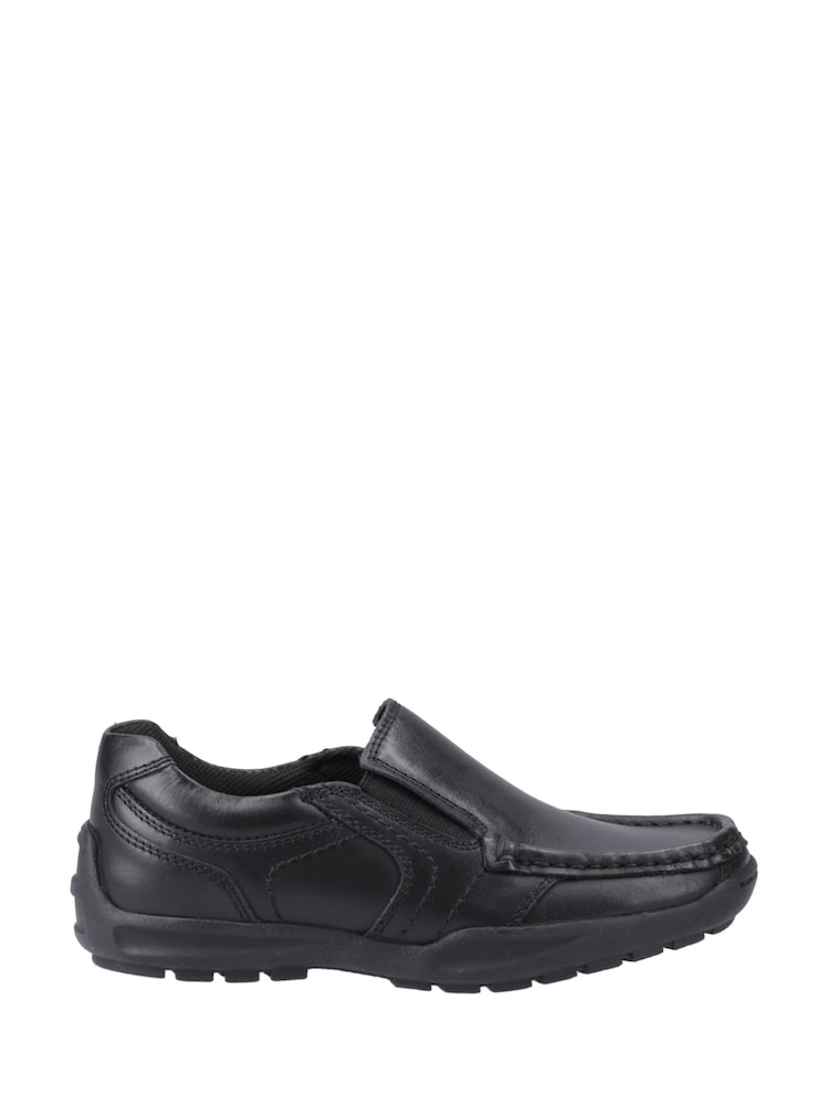 Hush Puppies Black Morgan Slip On Junior School Shoes - Image 1 of 4 Hush Puppies Black Morgan Slip On Junior School Shoes - Image 1 of 4