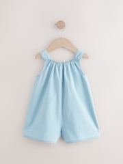 Denim 100% Cotton Flower Embroidered Playsuit (3mths-7yrs) - Image 5 of 7