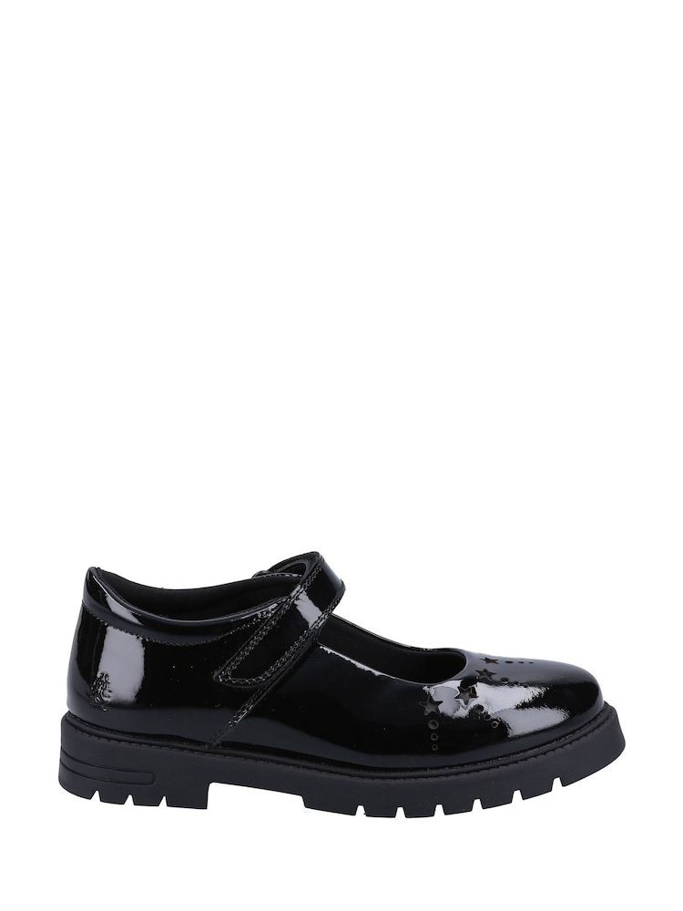 Hush Puppies Black Sabrina Patent Junior School Shoes - Image 1 of 4