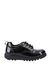 Hush Puppies Black Keeley Lace Up Patent Junior School Shoes - Image 1 of 4