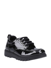 Hush Puppies Black Keeley Lace Up Patent Junior School Shoes - Image 3 of 4