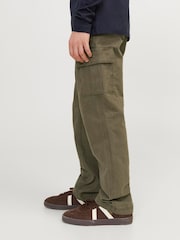 JACK & JONES JUNIOR Straight Leg Patch Pocket Cargo 100% Cotton Trousers - Image 1 of 5