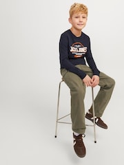 JACK & JONES JUNIOR Straight Leg Patch Pocket Cargo 100% Cotton Trousers - Image 3 of 5