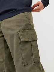 JACK & JONES JUNIOR Straight Leg Patch Pocket Cargo 100% Cotton Trousers - Image 5 of 5