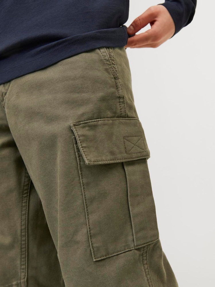 JACK & JONES JUNIOR Straight Leg Patch Pocket Cargo 100% Cotton Trousers - Image 5 of 5