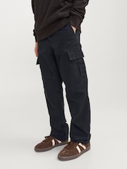 JACK & JONES JUNIOR Straight Leg Patch Pocket Cargo 100% Cotton Trousers - Image 1 of 5