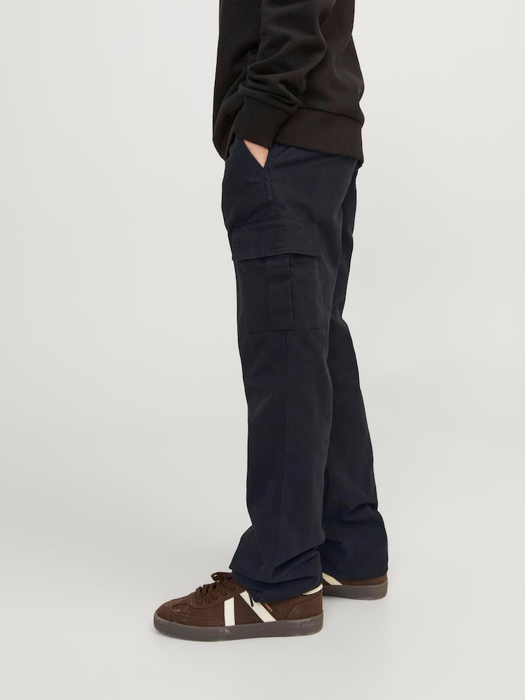 JACK & JONES JUNIOR Straight Leg Patch Pocket Cargo 100% Cotton Trousers - Image 2 of 5