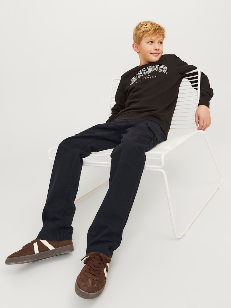 JACK & JONES JUNIOR Straight Leg Patch Pocket Cargo 100% Cotton Trousers - Image 3 of 5