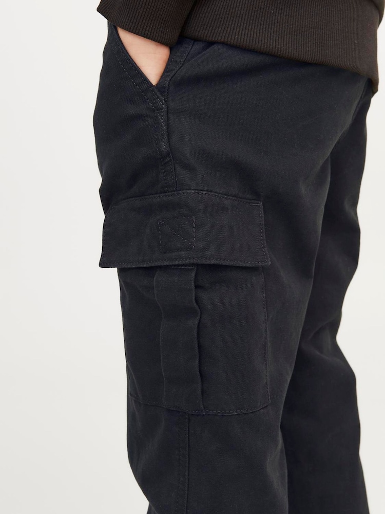 JACK & JONES JUNIOR Straight Leg Patch Pocket Cargo 100% Cotton Trousers - Image 5 of 5