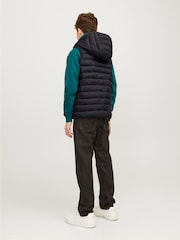 JACK & JONES JUNIOR Hodded Padded Black Gilet - Image 2 of 4