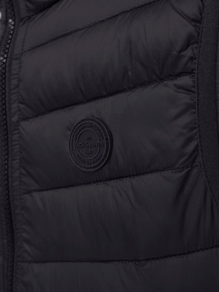 JACK & JONES JUNIOR Hodded Padded Black Gilet - Image 4 of 4