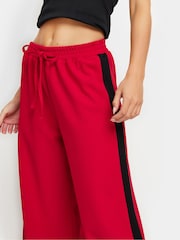 PixieGirl Petite Red Side Stripe Tie Wide Leg Trousers - Image 4 of 5
