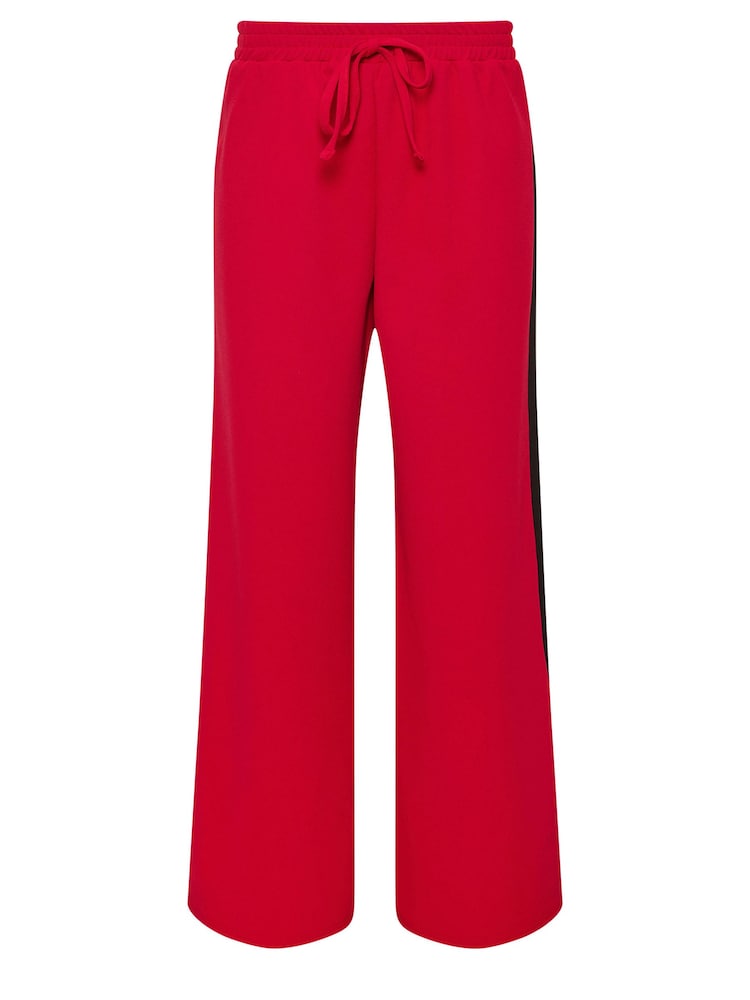 PixieGirl Petite Red Side Stripe Tie Wide Leg Trousers - Image 5 of 5