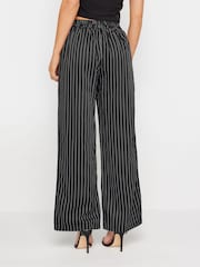 PixieGirl Petite Black Pinstripe Wide Leg Trousers - Image 2 of 4