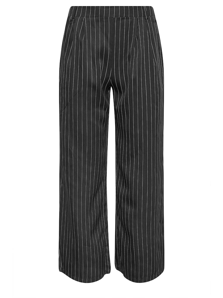 PixieGirl Petite Black Pinstripe Wide Leg Trousers - Image 4 of 4