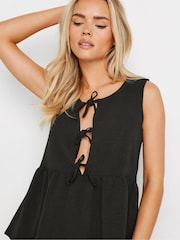 PixieGirl Petite Black Tie Front Top - Image 4 of 5