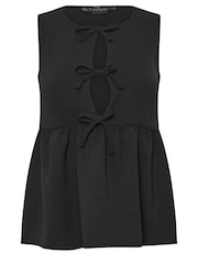 PixieGirl Petite Black Tie Front Top - Image 5 of 5
