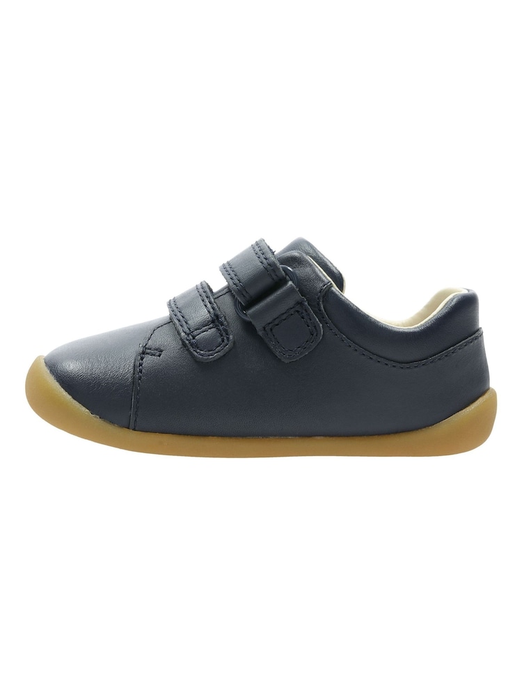 Clarks Blue Wide Fit (G) Leather First Walker Craft T Shoes - Image 2 of 7