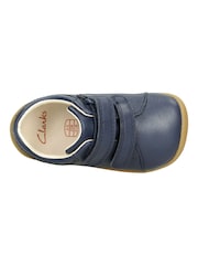 Clarks Blue Wide Fit (G) Leather First Walker Craft T Shoes - Image 6 of 7
