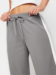 PixieGirl Petite Grey Side Stripe Tie Wide Leg Trousers - Image 4 of 5