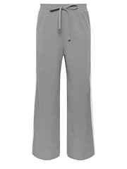 PixieGirl Petite Grey Side Stripe Tie Wide Leg Trousers - Image 5 of 5