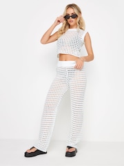 Wit - PixieGirl Petite gehaakte broek - Image 1 of 5