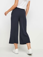 PixieGirl Petite Blue Button Front Wide Leg Cropped Trousers - Image 4 of 5