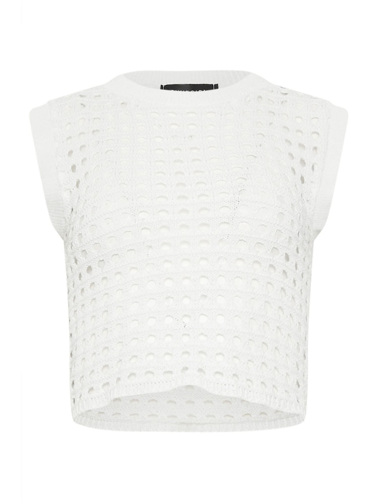 PixieGirl Petite White Crochet Tank Top - Image 5 of 5 PixieGirl Petite White Crochet Tank Top - Image 5 of 5