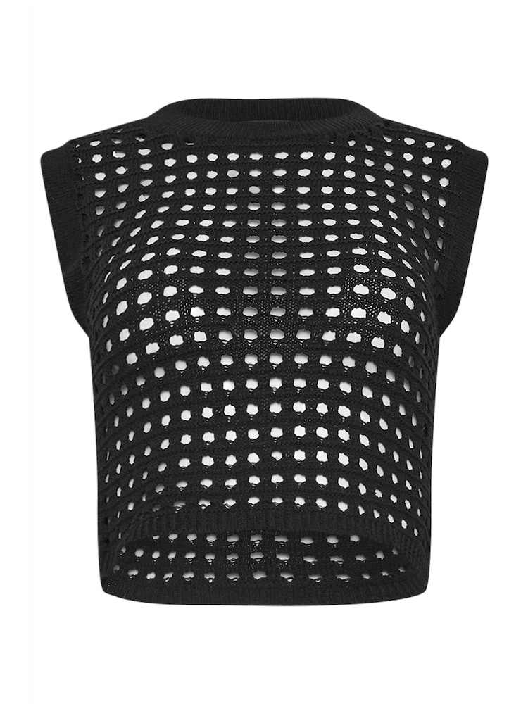 PixieGirl Petite Black Crochet Tank Top - Image 5 of 5