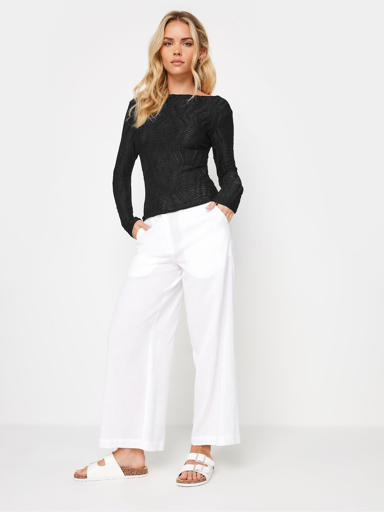 PixieGirl Petite Black Texture Long Sleeve Top - Image 2 of 5