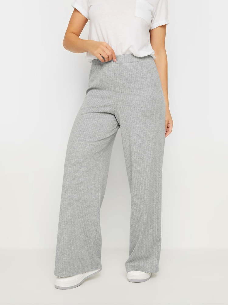 PixieGirl Petite Grey Pinstripe Wide Leg Trousers - Image 2 of 5