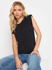 PixieGirl Petite Black Shoulder Padded Top - Image 1 of 5