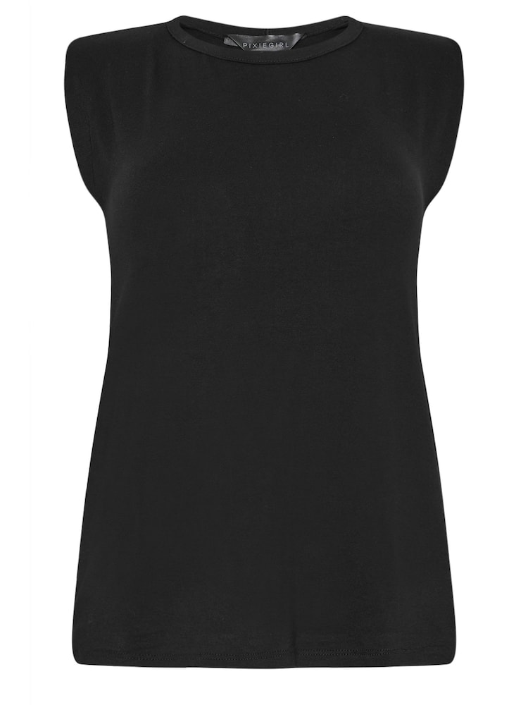 PixieGirl Petite Black Shoulder Padded Top - Image 5 of 5