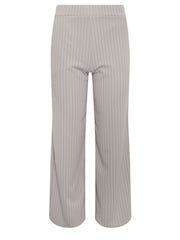 PixieGirl Petite Grey Scuba Pinstripe Wide Leg Trousers - Image 5 of 5