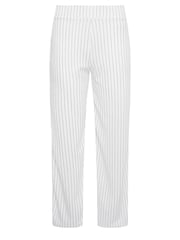 PixieGirl Petite White Scuba Pinstripe Wide Leg Trousers - Image 5 of 5